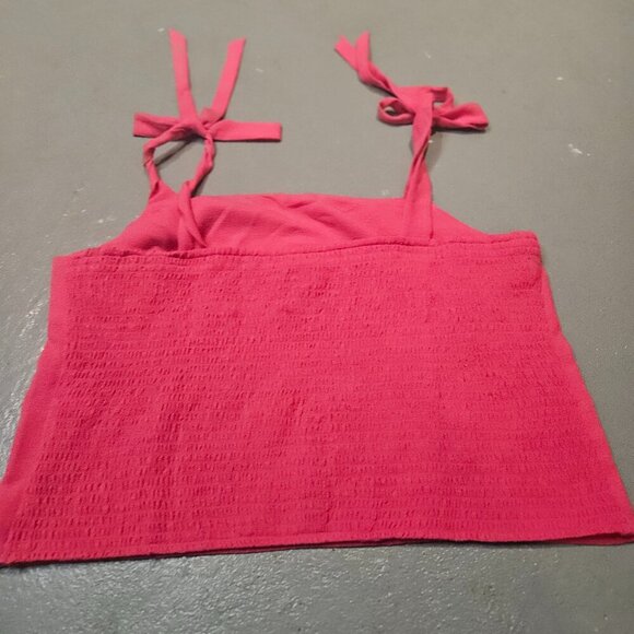 NWOT Cropped Stretchy Top with Tie Shoulders XL - Picture 3 of 5